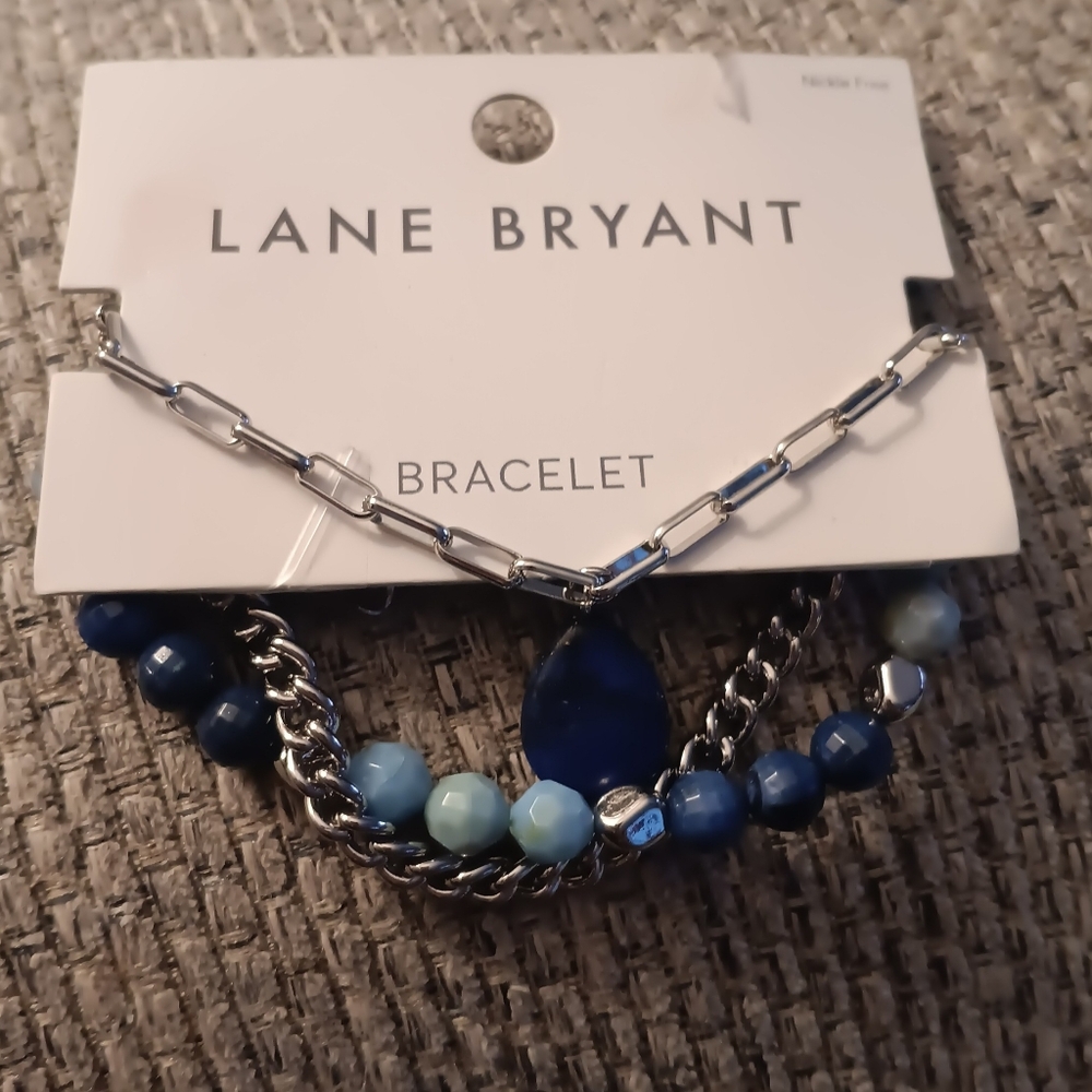 Lane Bryant Blue and Silver Bracelet Set